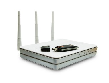 Wi-fi router on a white background clipart