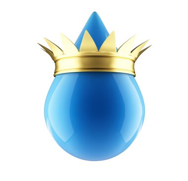 Water drop gold crown clipart