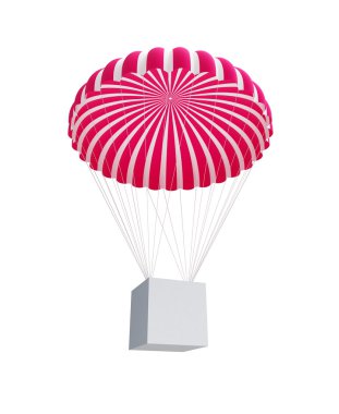 Box and Parachute clipart