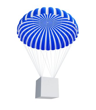 Box and Parachute clipart