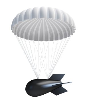 Bomb at Parachute clipart