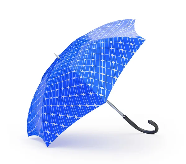 Parapluie bleu sur fond blanc — Photo