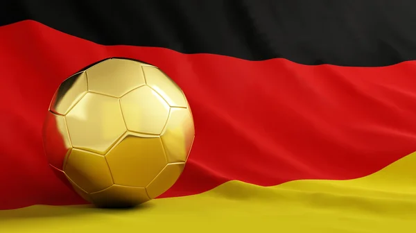 Golden ball on german flag background — Stock Photo, Image