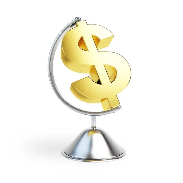 Golden dollar sigh on a steel background — Stock Photo, Image