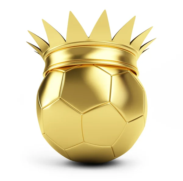Ouro bola de futebol coroa — Fotografia de Stock