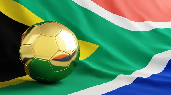 Dél-afrikai Köztársaság lobogója arany labdát — Stock Fotó