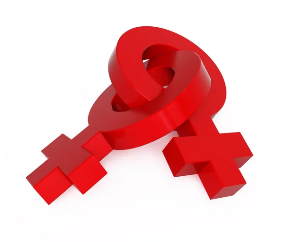 Twee 3D-rode venus symbolen — Stockfoto