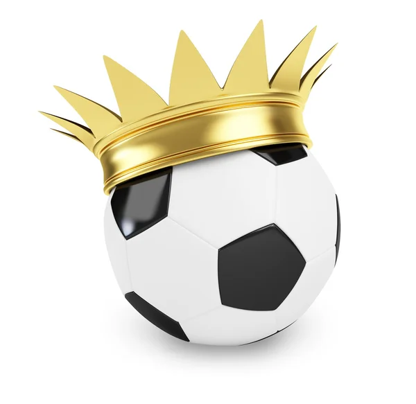 Bola de futebol coroa ouro — Fotografia de Stock