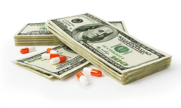 Pills dollars — Stock Photo, Image