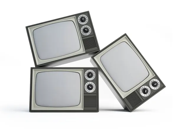 Oude zwart-wit tv — Stockfoto