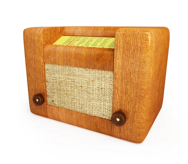 오래 된 나무 라디오 — 스톡 사진