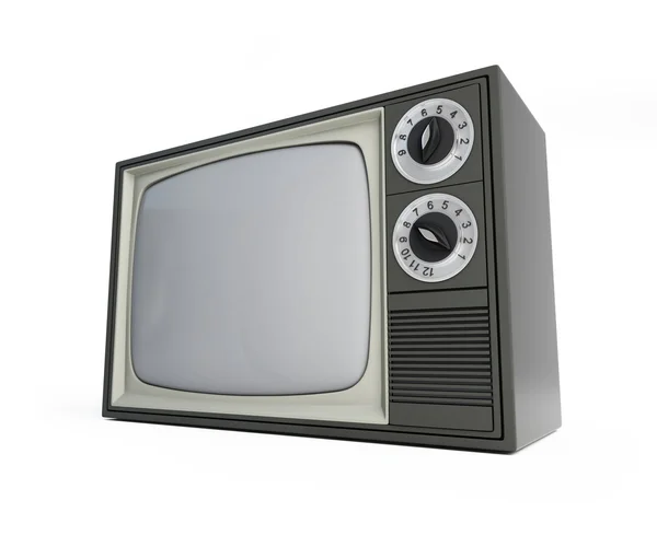 Старый телевизор на белом фоне — стоковое фото