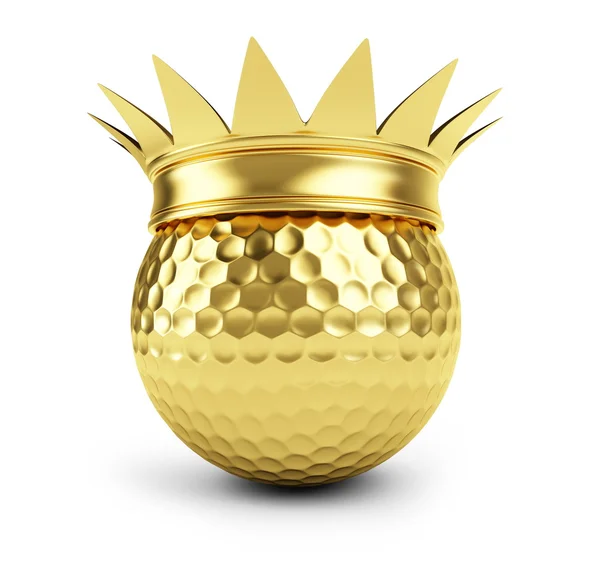 Golf ball gold crown — Stock Photo, Image