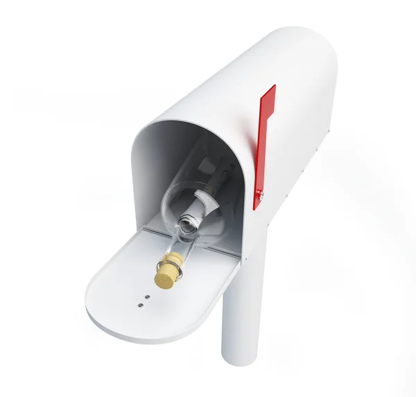 Caixa de correio em um fundo branco — Fotografia de Stock