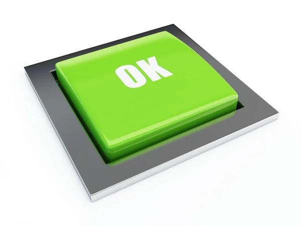 Pulsante verde "OK" — Foto Stock