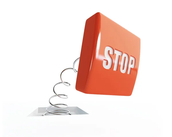 Button stop on the spring — Stock Photo, Image