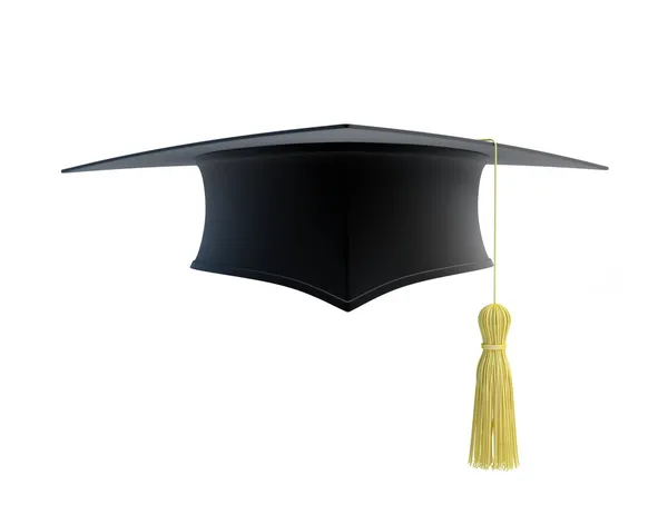 Beyaz bir arka plan üzerinde izole mezuniyet kap — Stok fotoğraf
