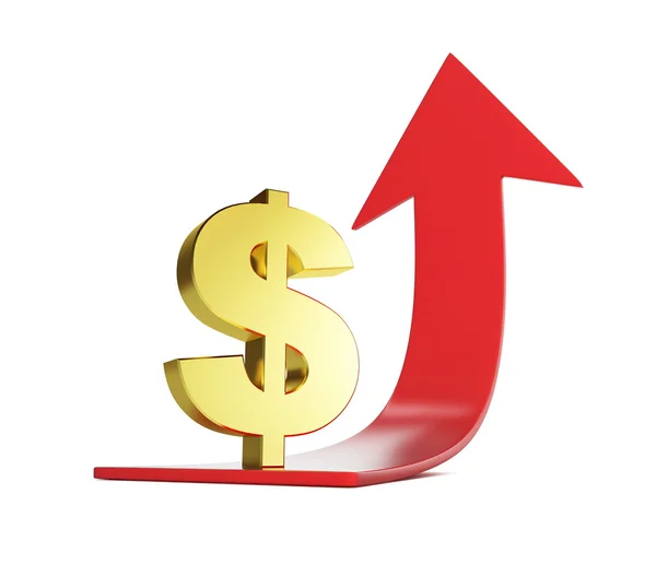 Moving dollar arrow — Stock Photo, Image
