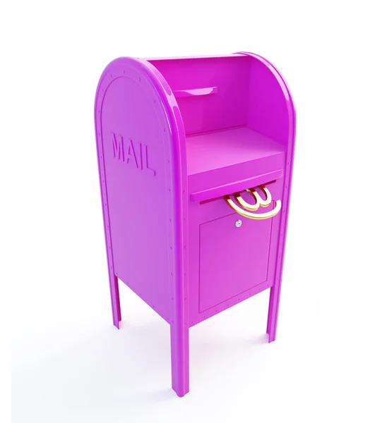 Caixa de correio rosa — Fotografia de Stock