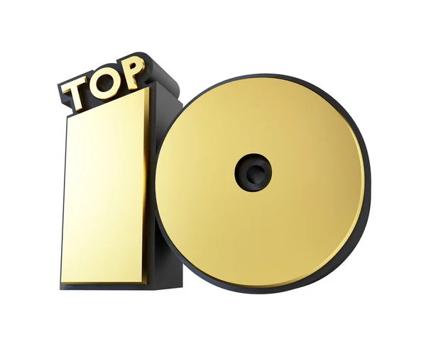 Top 10 isolato su uno sfondo bianco — Foto Stock