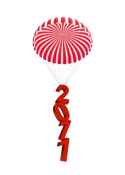 Parachute new year's 2011 — Stock Photo, Image