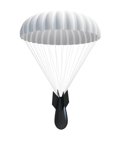 Падающая бомба на парашют — стоковое фото