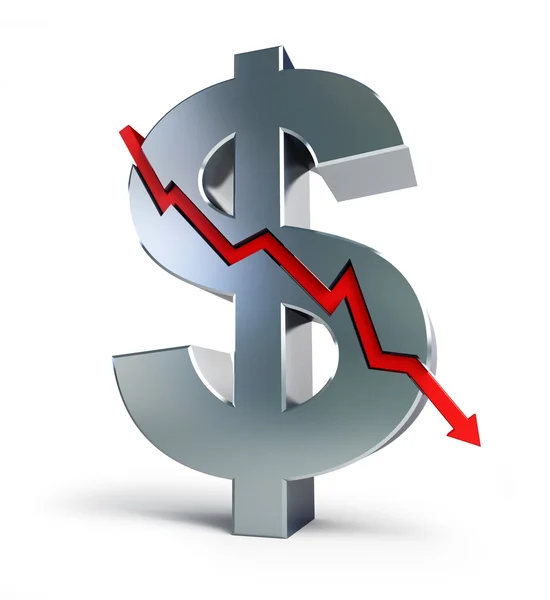 Dollar sign is cracked — Stock Photo, Image