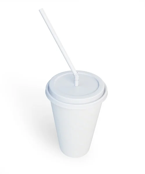 Fehér műanyag pohár — Stock Fotó