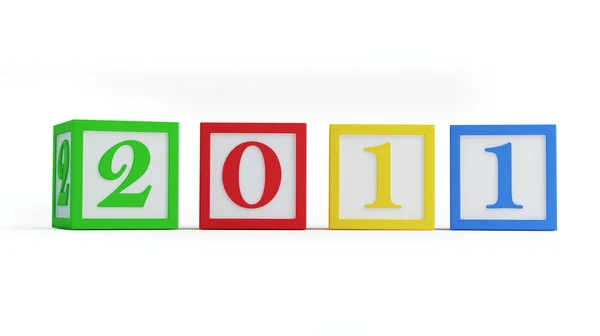 Nowy rok 2011 alfabet bloki — Zdjęcie stockowe