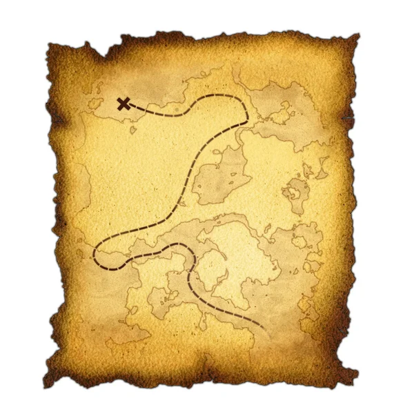 Burnt treasure map — Stock Photo, Image