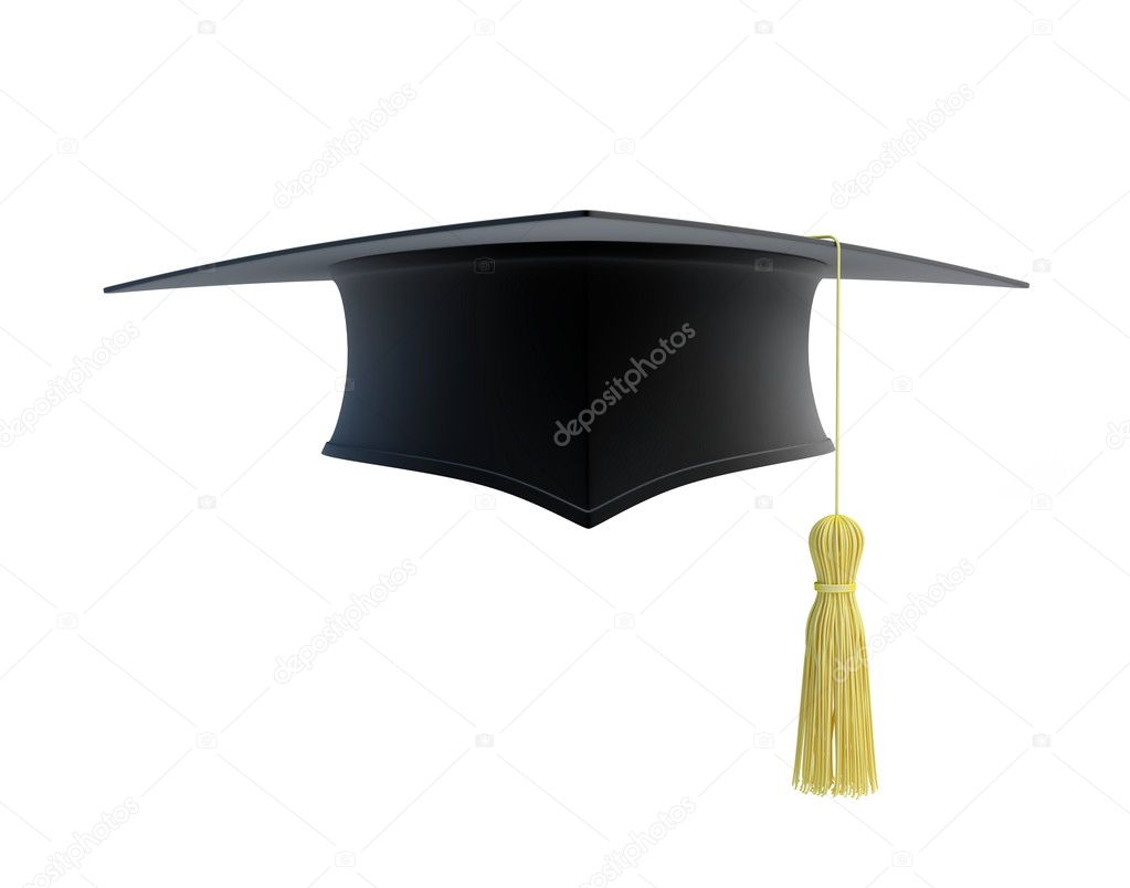 Graduation cap isolated on a white background
