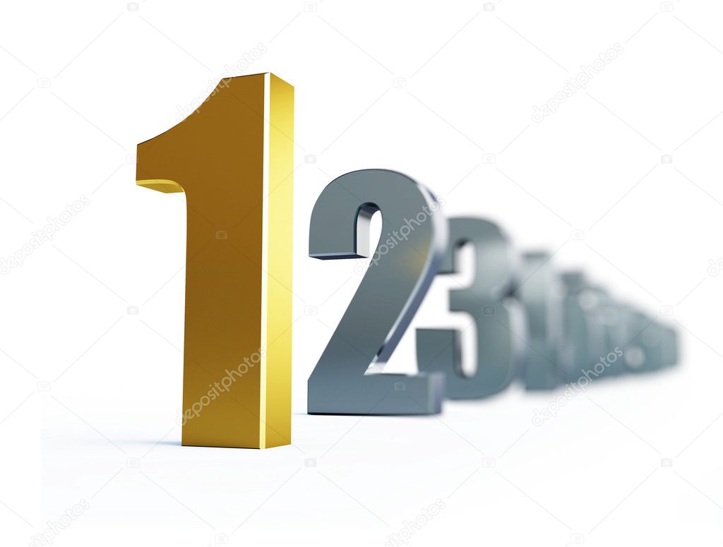 Number 1 isolated on a white background