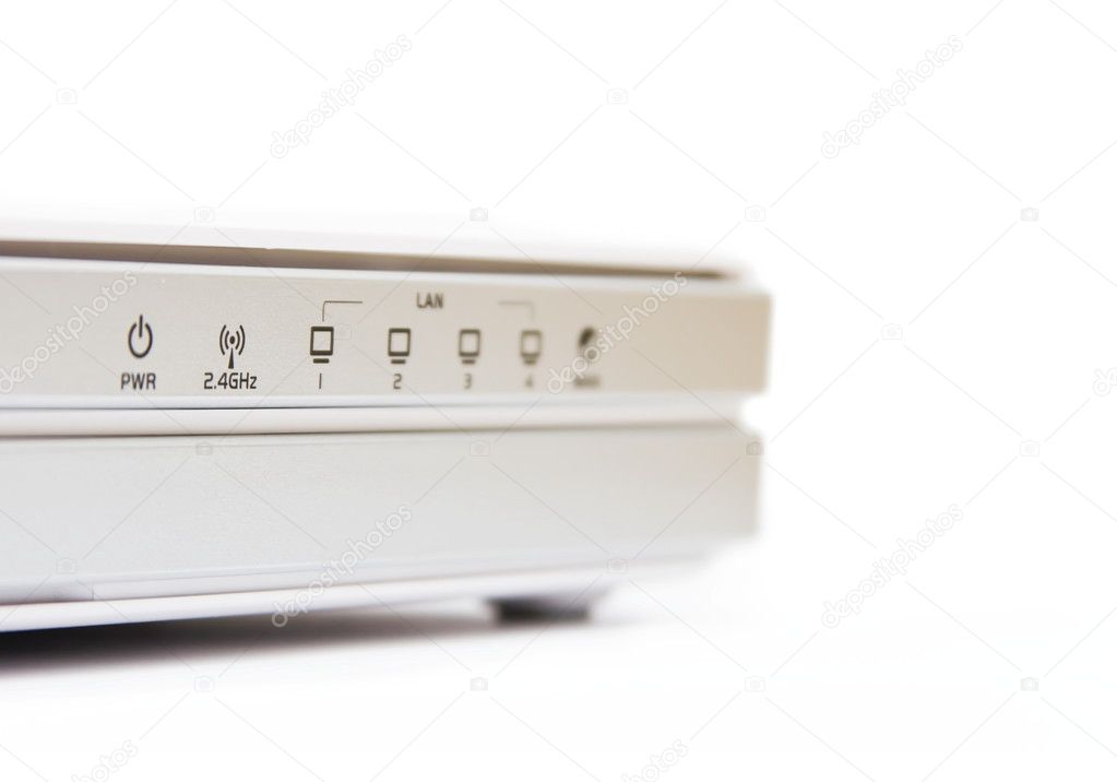 Wi-fi router isolated on a white background