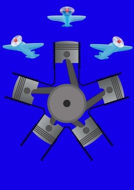 Abstract image of aero-engine combustion clipart