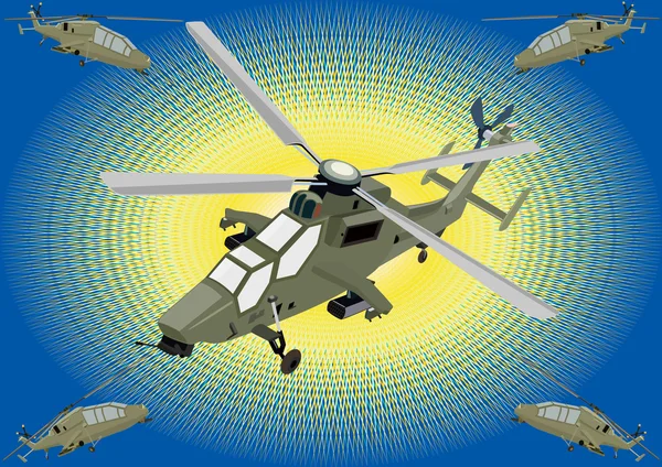 Helicópteros de ataque — Vector de stock