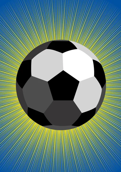 体育器材 足球球上抽象的背景辐射 — 图库矢量图片