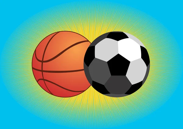 Attrezzature Sportive Palloni Calcio Basket — Vettoriale Stock
