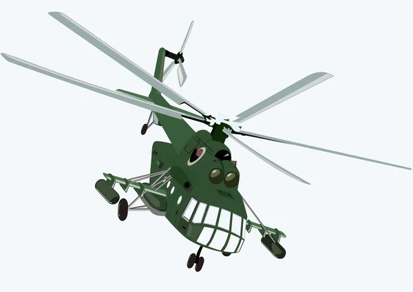Aviones Militares Helicóptero Militar Sobre Fondo Azul — Vector de stock