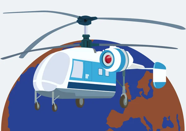 ヘリコプターの航空 — ストックベクタ