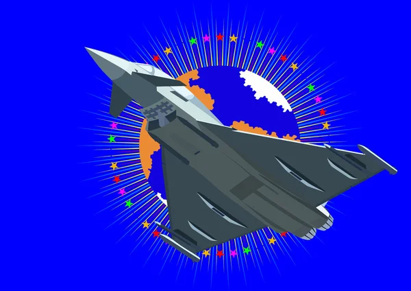 Force Aérienne Combattant Arrière Plan Abstrait Avec Une Image Terre — Image vectorielle
