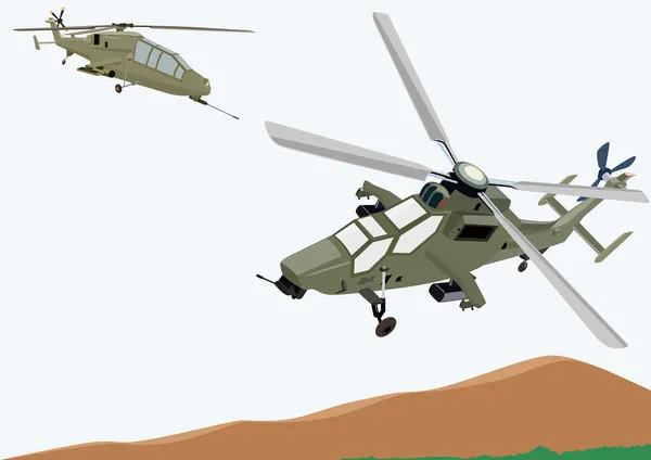 Sprzęt Wojskowy Lotnictwo Wojskowy Helikopter — Wektor stockowy