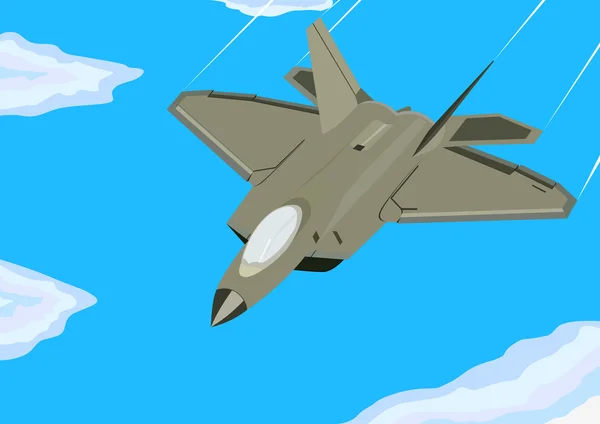 Hava Kuvvetleri Modern Savaş Uçağı Uçuruyor — Stok Vektör