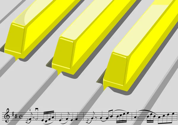 Μουσικά Όργανα Μουσικά Σημεία Και Χρυσό Πλήκτρα Πιάνου — Διανυσματικό Αρχείο