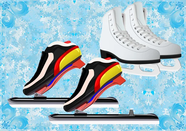스포츠입니다 스케이트는 겨울에서 스케이팅과 스피드 스케이팅 세션에 추상적인 — 스톡 벡터