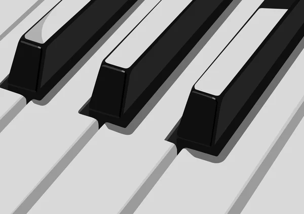 Instrumentos Musicais Preto Branco Teclas Piano — Vetor de Stock