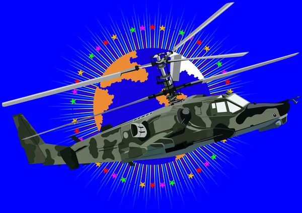 Russian military helicopter — Stock Vector