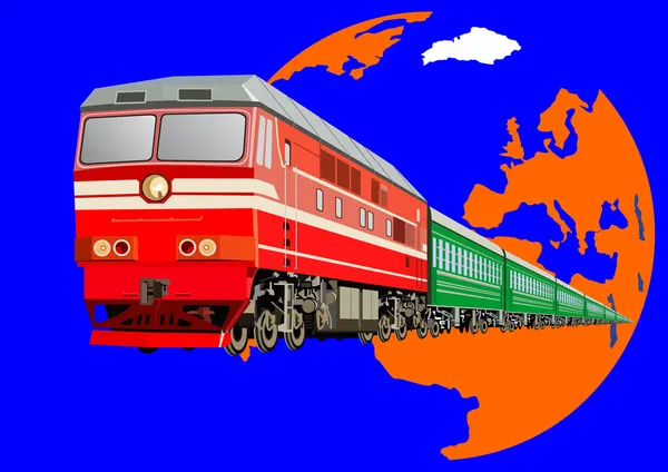 Pociąg pasażerski — Wektor stockowy