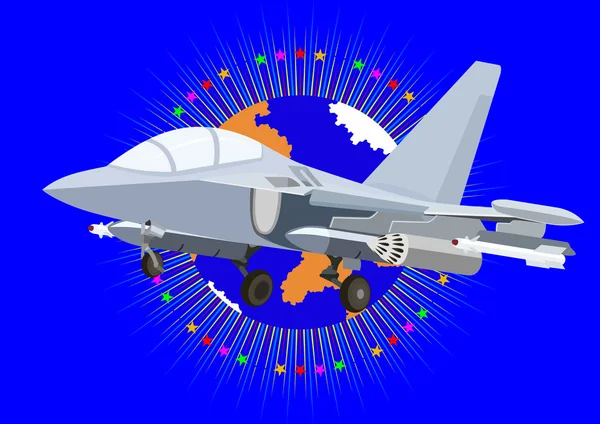 Sprzęt Wojskowy Lotnictwo Nowoczesnych Wojskowych Samolotów Śmigłowców — Wektor stockowy