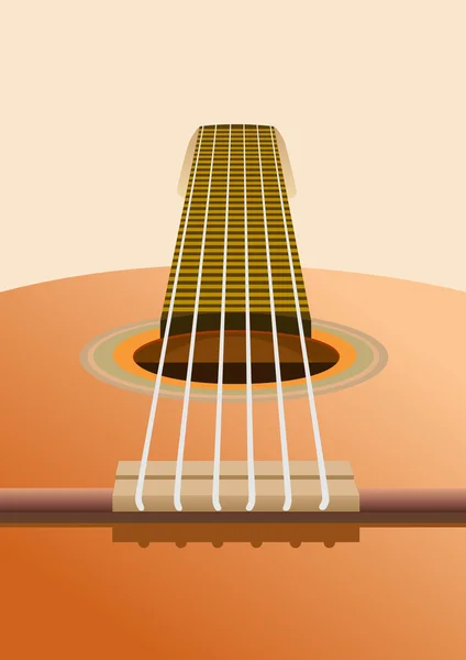 ピンクの背景の上の 弦ギター — ストックベクタ