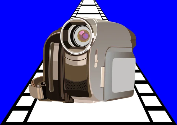 Câmera Vídeo Digital Moderna Para Filmar Fundo — Vetor de Stock